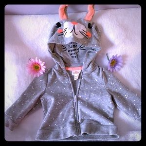 Cat and Jack bunny hoodie 3-6 months